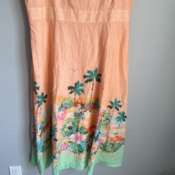 NEW Talbots Sunset Horizon Linen Maxi Dress in tropical peach 12 - Picture 6 of 13